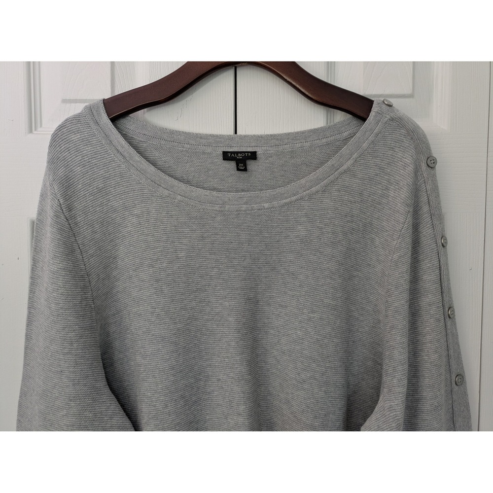 Talbots Plus Pullover Sweater Button Detail Size … - image 2